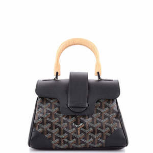 Goyard Mini Saigon Top Handle Bag Coated Canvas with Leather